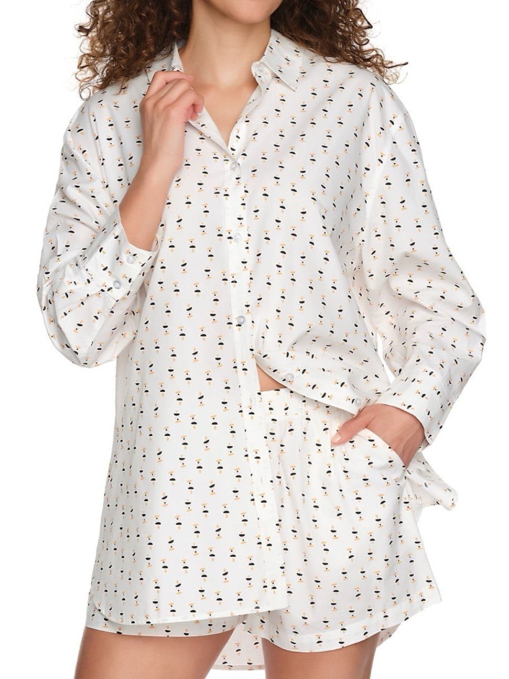 LOFT Women's 2-Piece Pajama Set Notch Collar Short Set - Size XL NWT